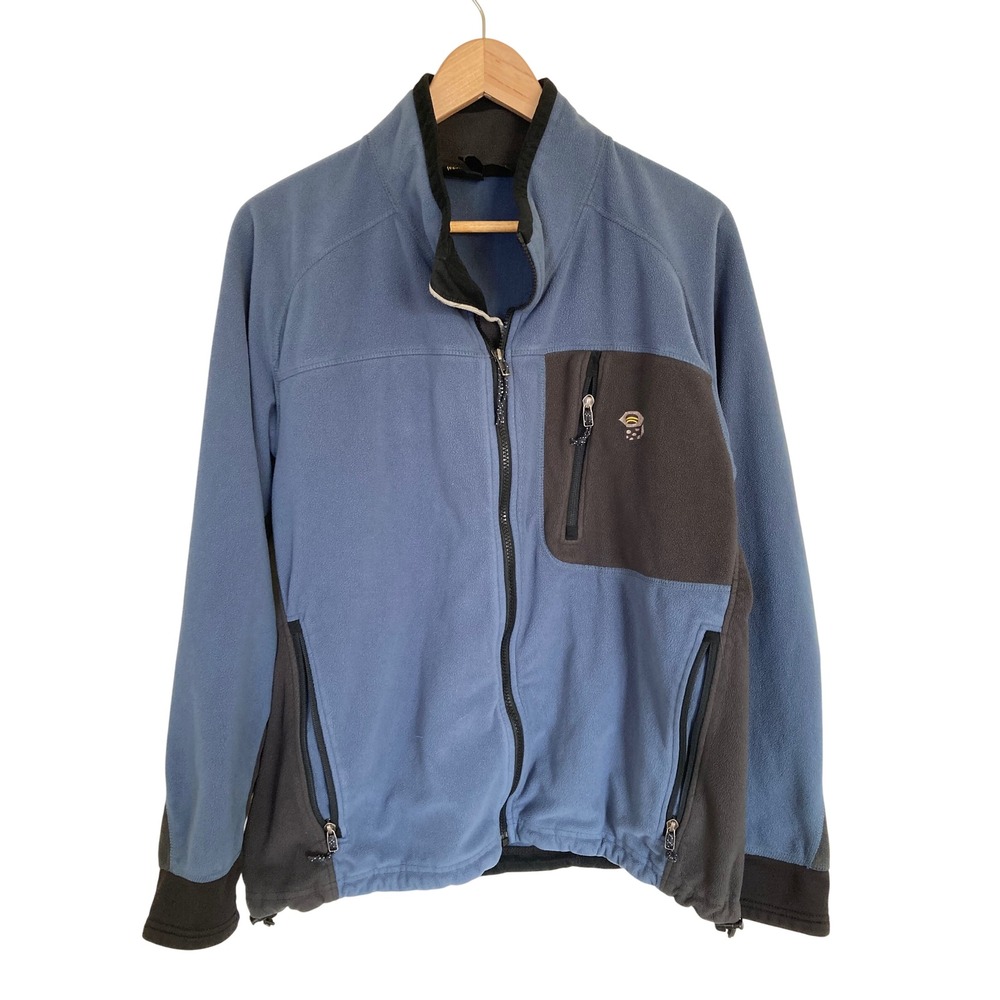 Mountain Hardwear Polartec Fleece Jacket Mens Large Blue Gray Full Zip USA Made